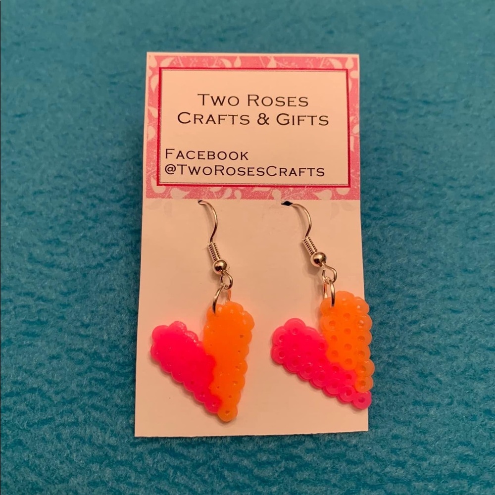 Two tone heart earrings